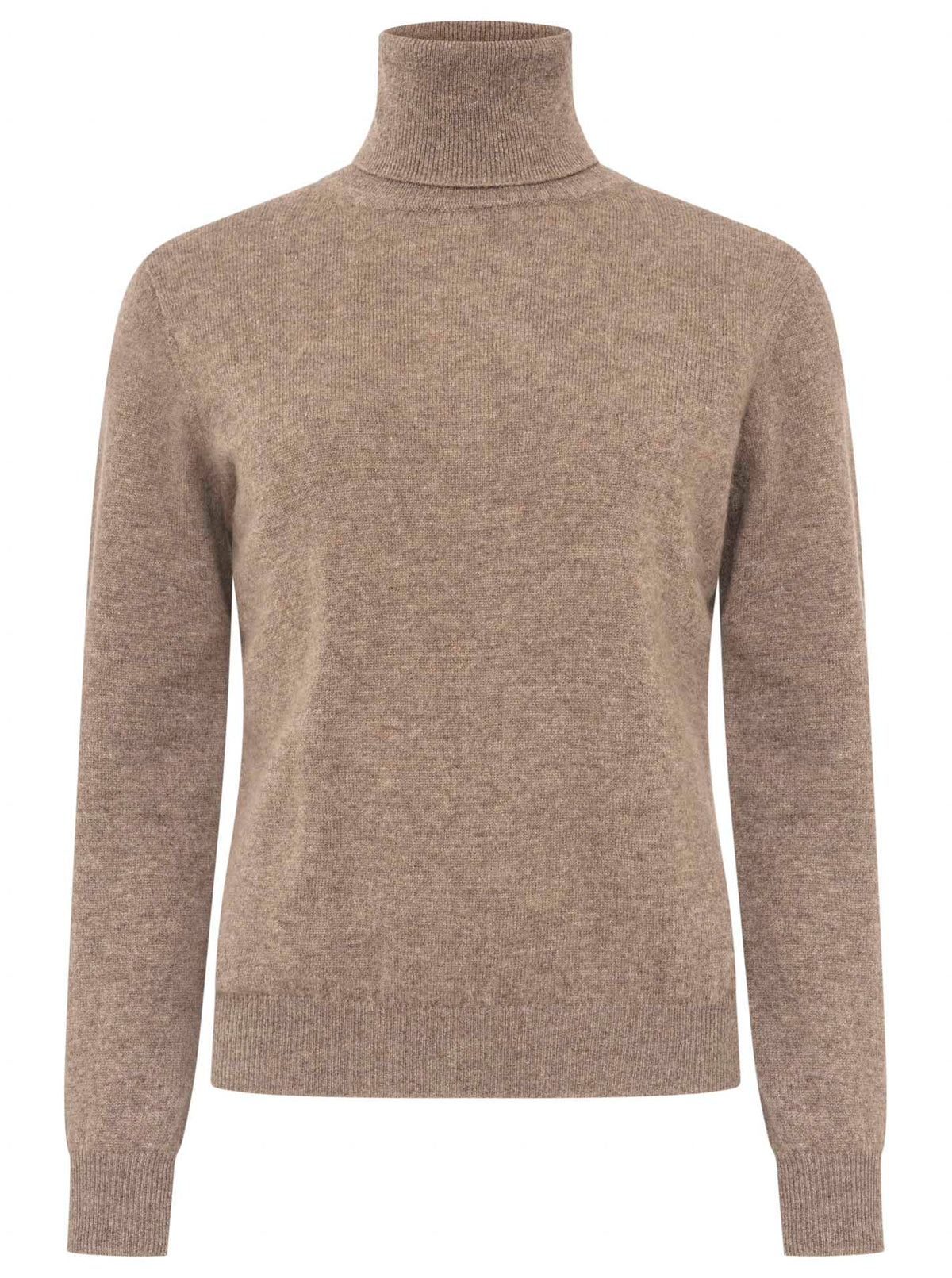 Zwillingsherz 100% Kaschmir Rollkragenpullover – Taupe