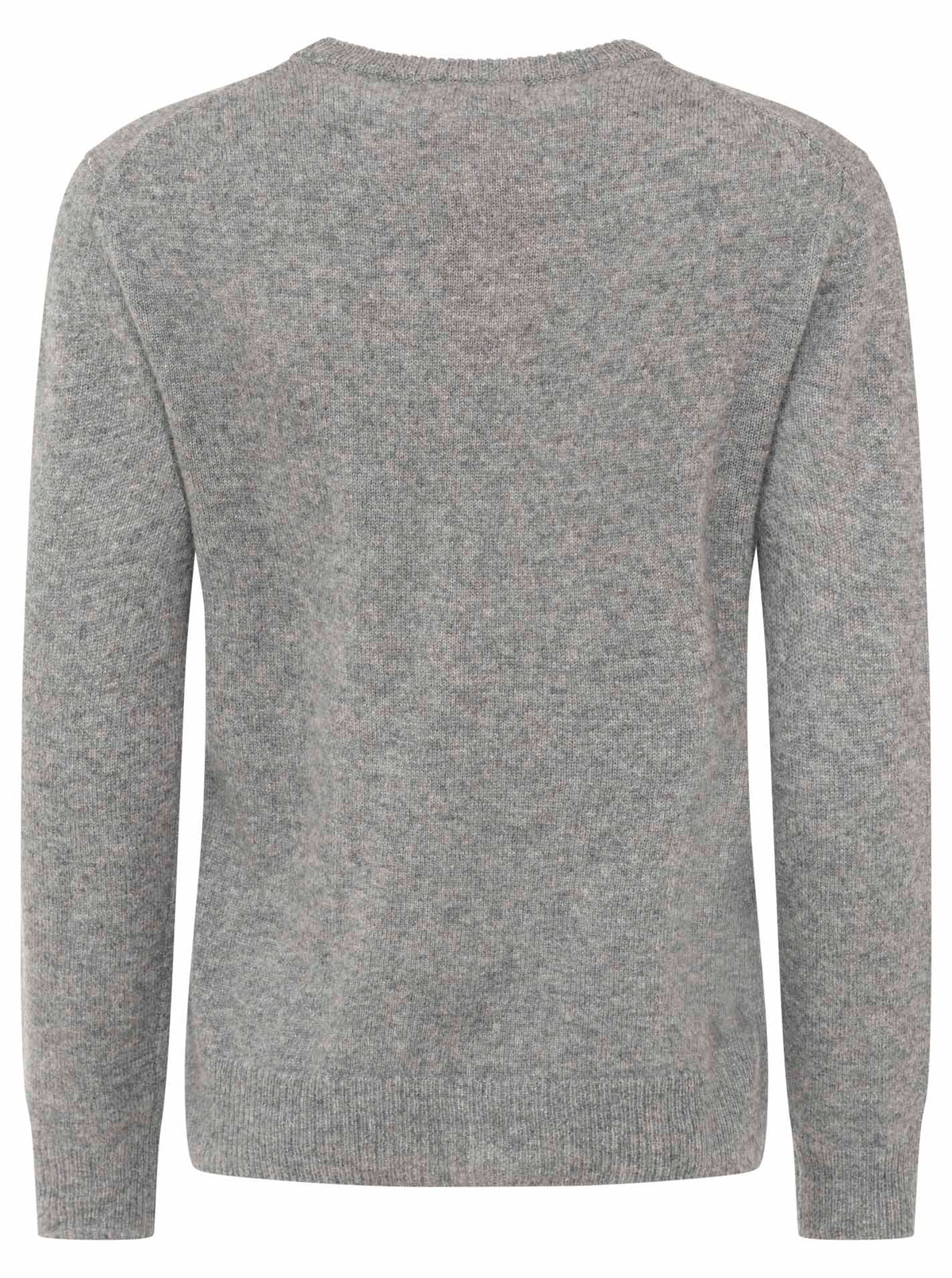 Zwillingsherz 100% Kaschmir / Cashmere Pullover Herzchen - Mittelgrau/Neonpink