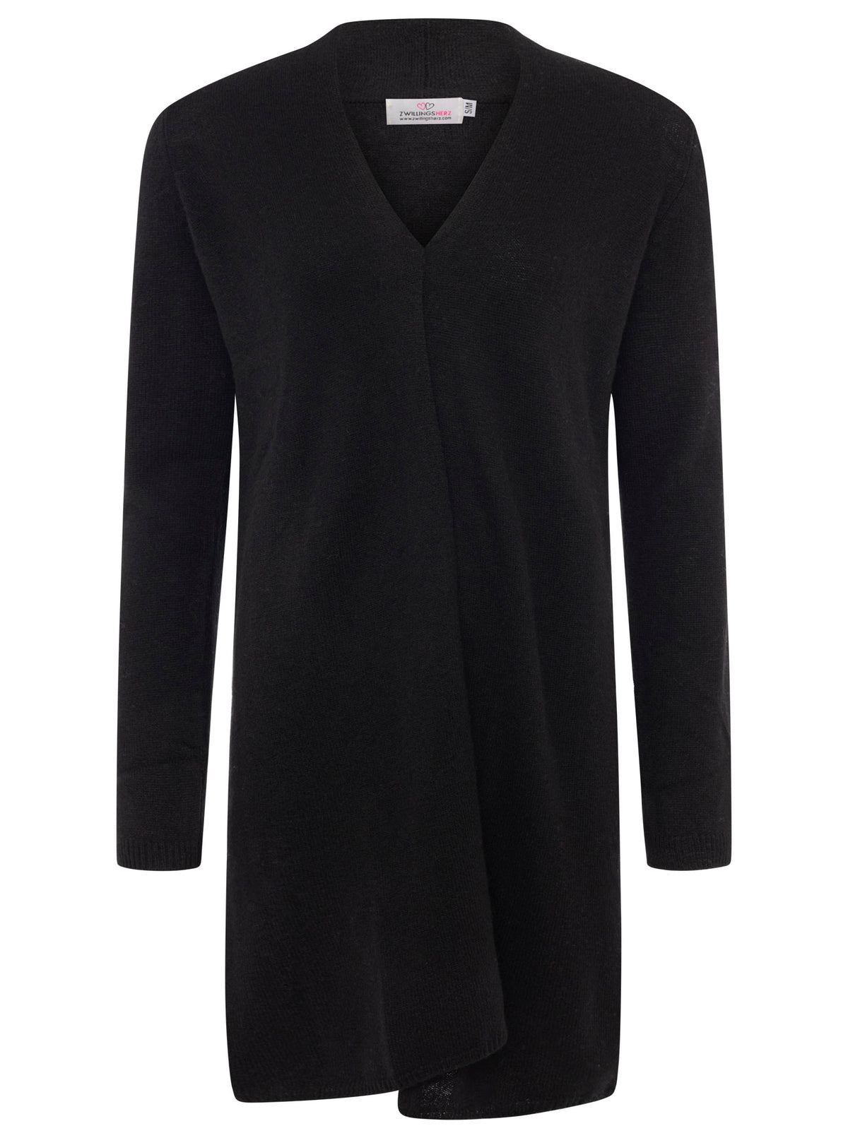 Zwillingsherz Kaschmir / Cashmere Strickjacke - Schwarz