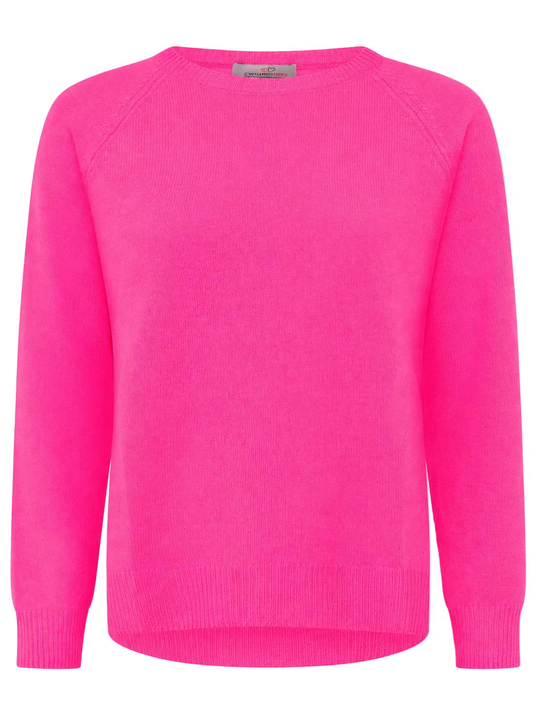 Zwillingsherz-100%Kaschmir-Pullover-Neonpink