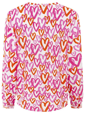 Zwillingsherz - Langarmbluse "Be Mine" - Pink