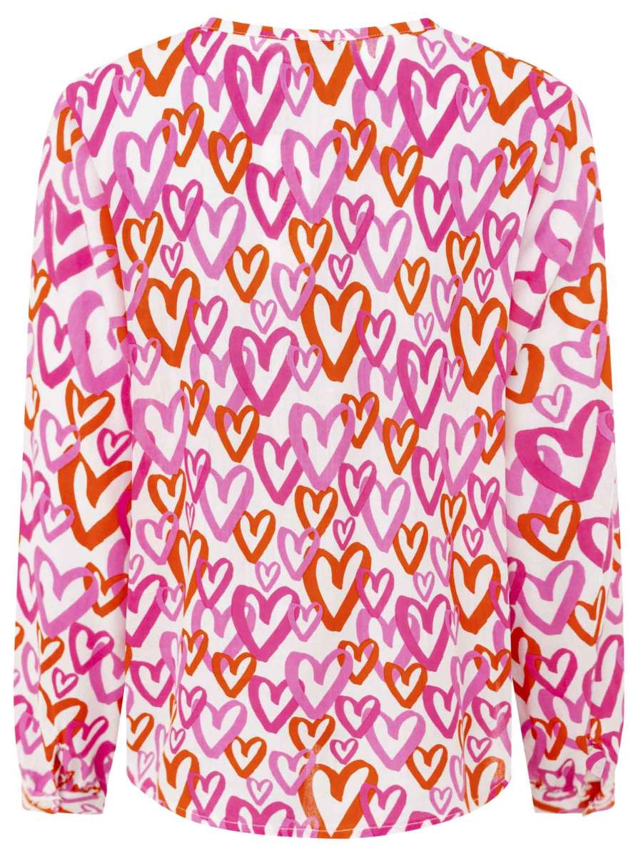 Zwillingsherz - Langarmbluse "Be Mine" - Pink