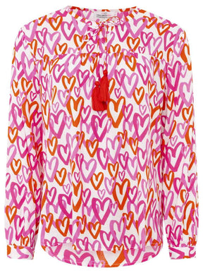 Zwillingsherz - Langarmbluse "Be Mine" - Pink