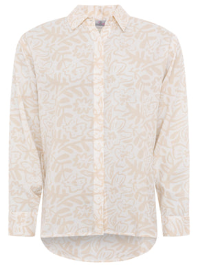 Zwillingsherz - Langarmbluse Flower Fun - Beige