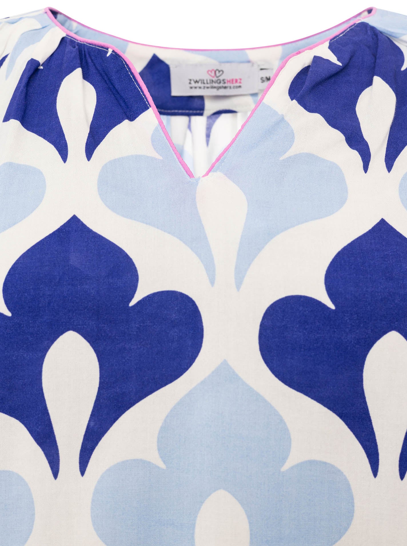 Zwillingsherz - Langarmbluse "Graphic Flower" - Blau