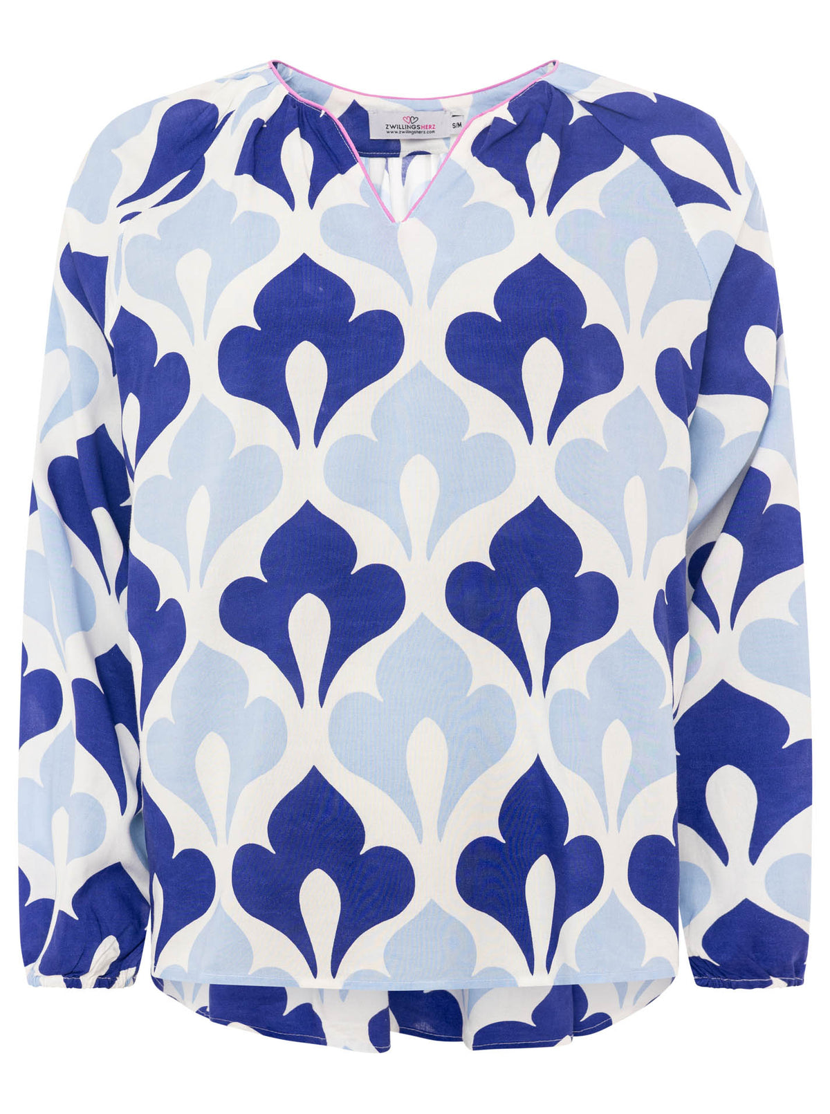Zwillingsherz - Langarmbluse "Graphic Flower" - Blau