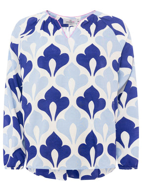 Zwillingsherz - Langarmbluse "Graphic Flower" - Blau