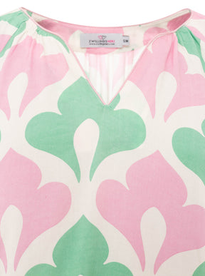 Zwillingsherz - Langarmbluse "Graphic Flower" - Rosa