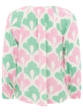 Zwillingsherz - Langarmbluse "Graphic Flower" - Rosa