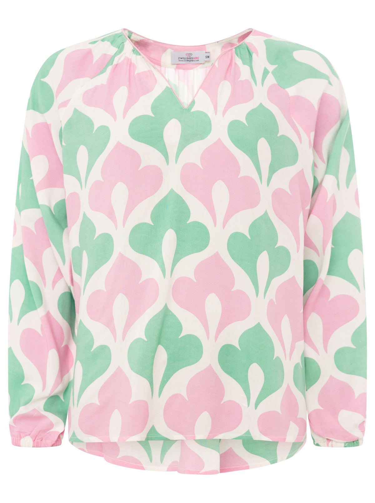 Zwillingsherz - Langarmbluse "Graphic Flower" - Rosa