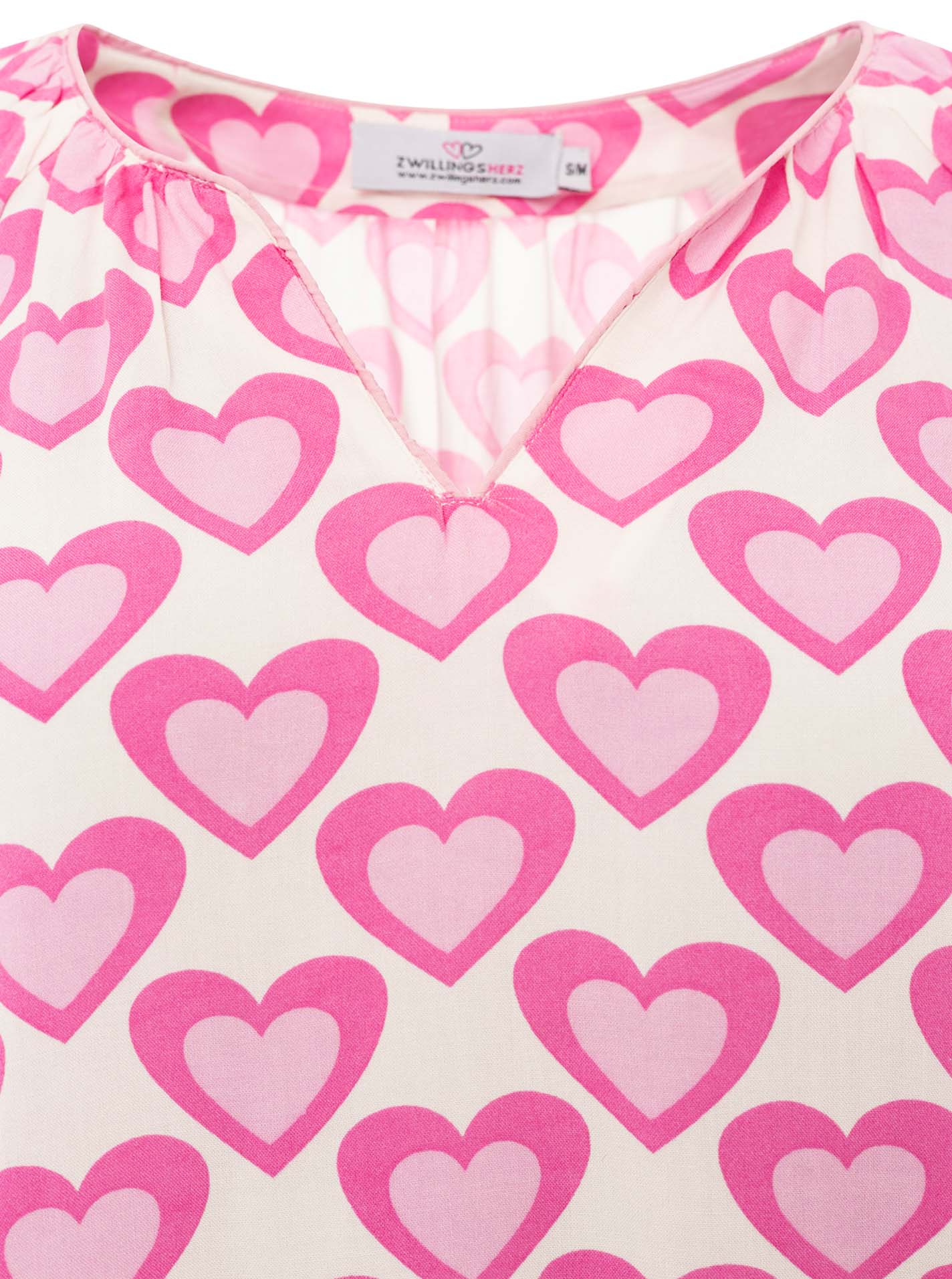Zwillingsherz - Langarmbluse "Happy Love" - Pink