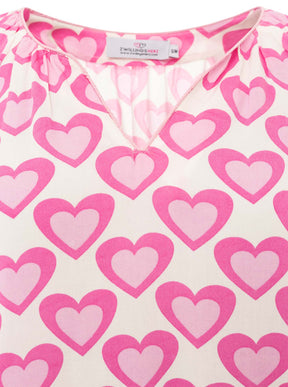 Zwillingsherz - Langarmbluse "Happy Love" - Pink