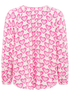 Zwillingsherz - Langarmbluse "Happy Love" - Pink