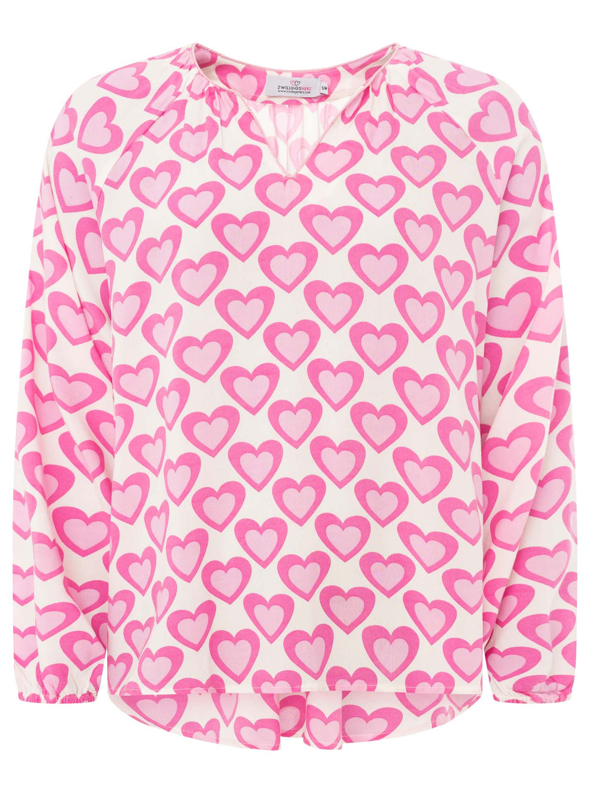 Zwillingsherz - Langarmbluse "Happy Love" - Pink