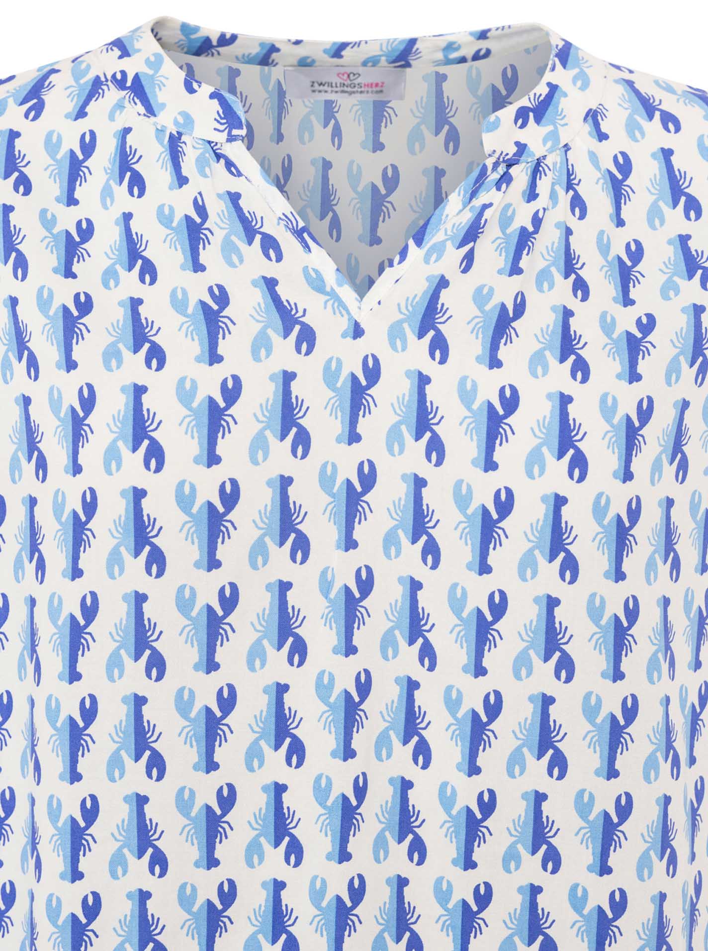 Zwillingsherz - Langarmbluse "Lobster" - Blau