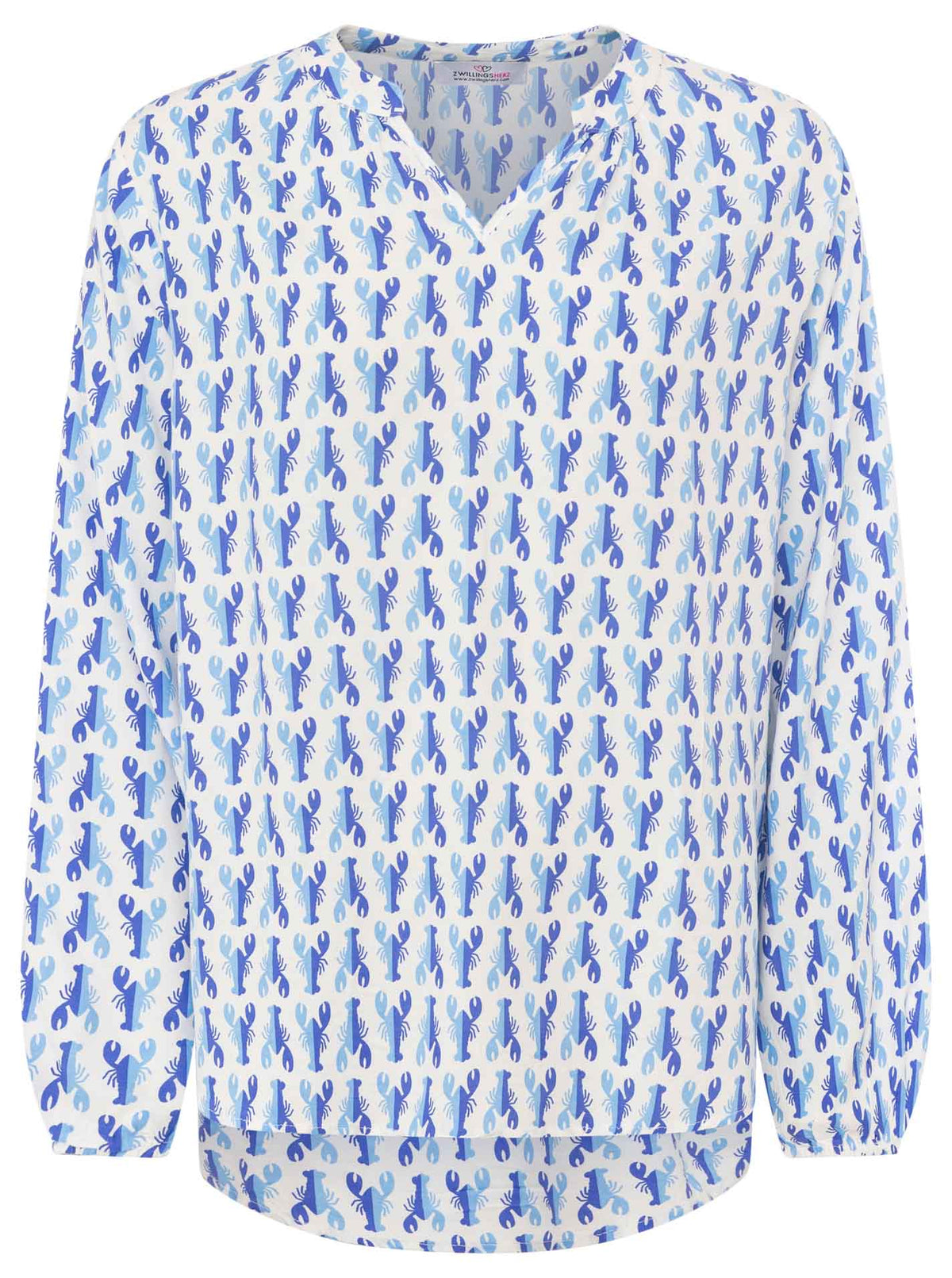Zwillingsherz - Langarmbluse "Lobster" - Blau