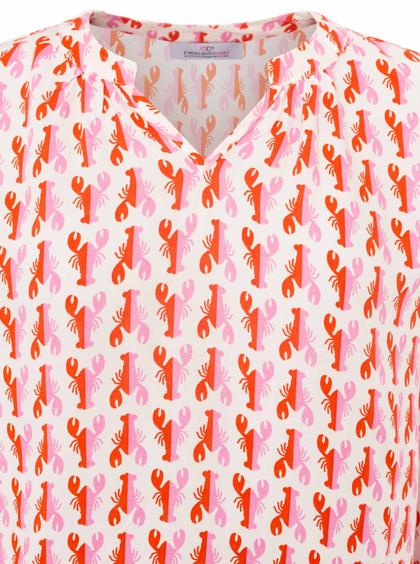 Zwillingsherz - Langarmbluse "Lobster" - Pink