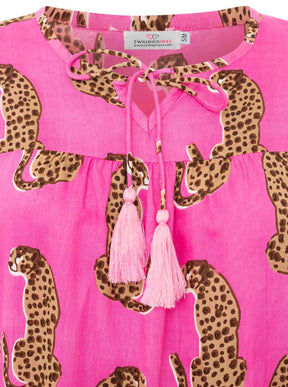 Zwillingsherz - Langarmbluse "Lovely Leopard" - Pink