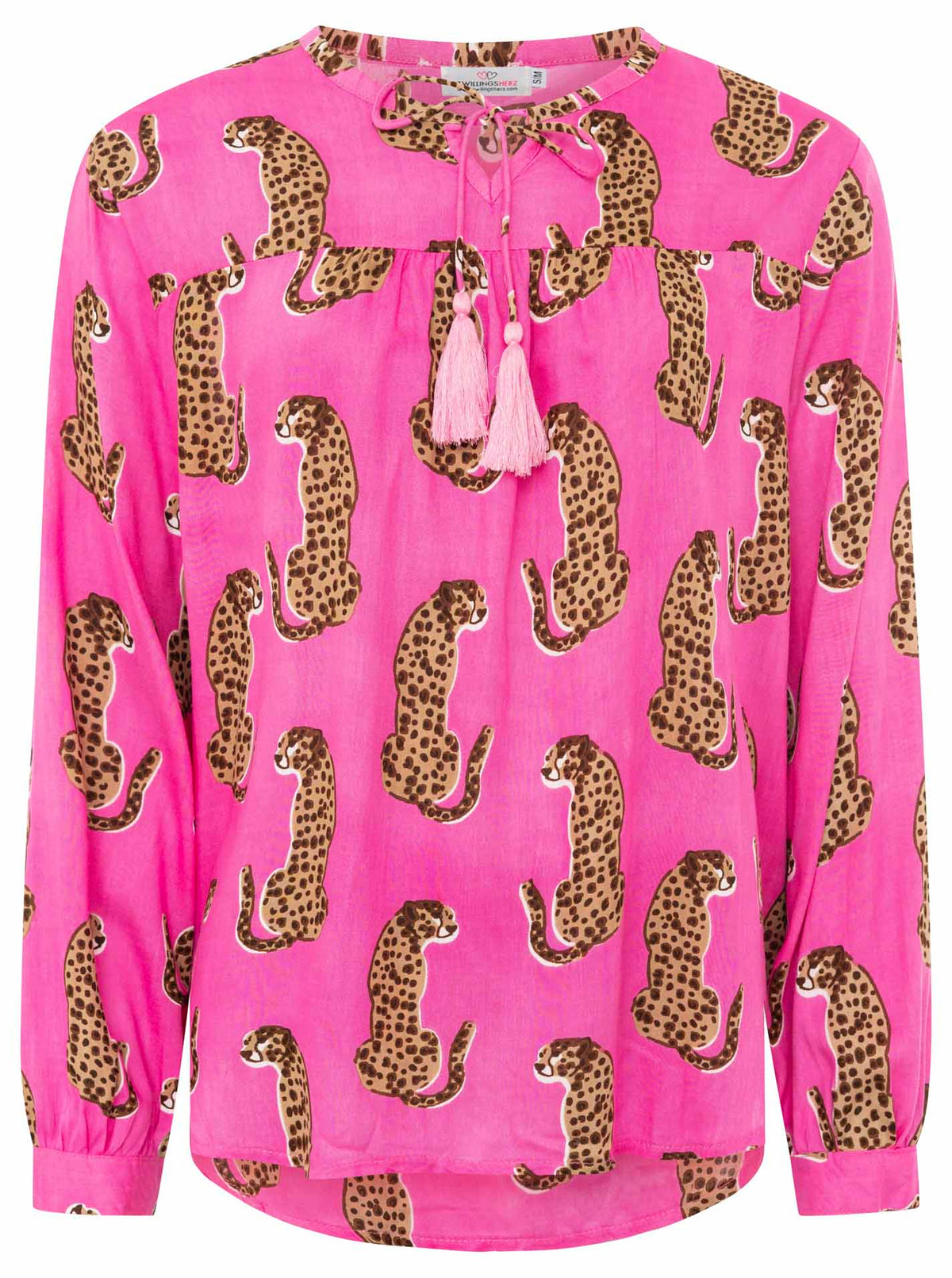 Zwillingsherz - Langarmbluse "Lovely Leopard" - Pink