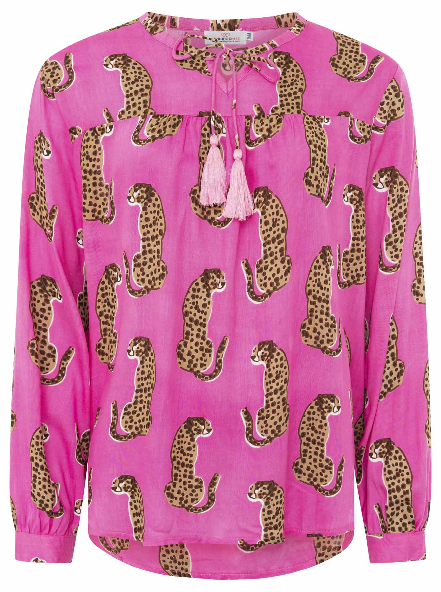 Zwillingsherz - Langarmbluse "Lovely Leopard" - Pink