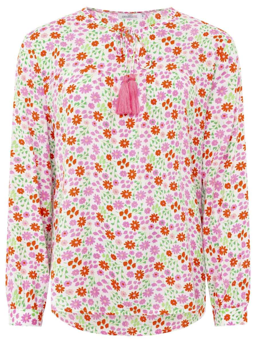 Zwillingsherz - Langarmbluse "Mille Fleur" - Pink