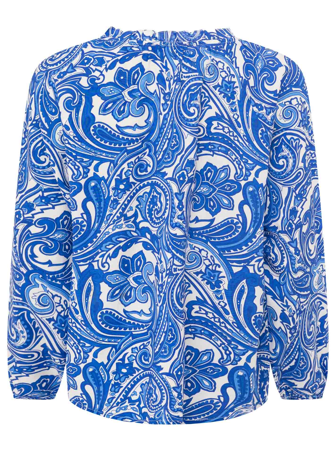 Zwillingsherz - Langarmbluse "Paisley"- Royalblau