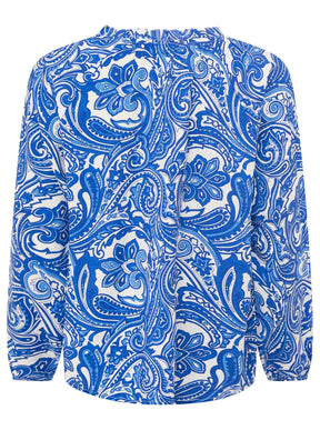 Zwillingsherz - Langarmbluse "Paisley"- Royalblau