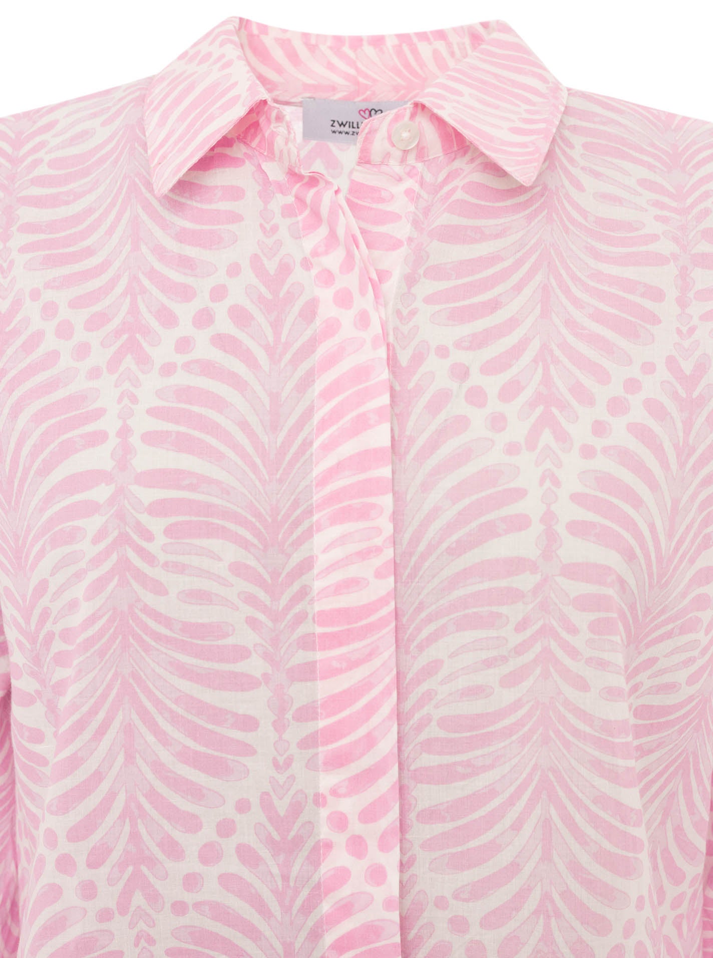 Zwillingsherz - Langarmbluse Palms & Beach - Rosa