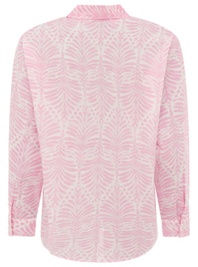Zwillingsherz - Langarmbluse Palms & Beach - Rosa