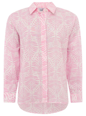 Zwillingsherz - Langarmbluse Palms & Beach - Rosa