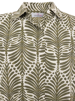 Zwillingsherz - Langarmbluse "Palms & Beach" - Khaki
