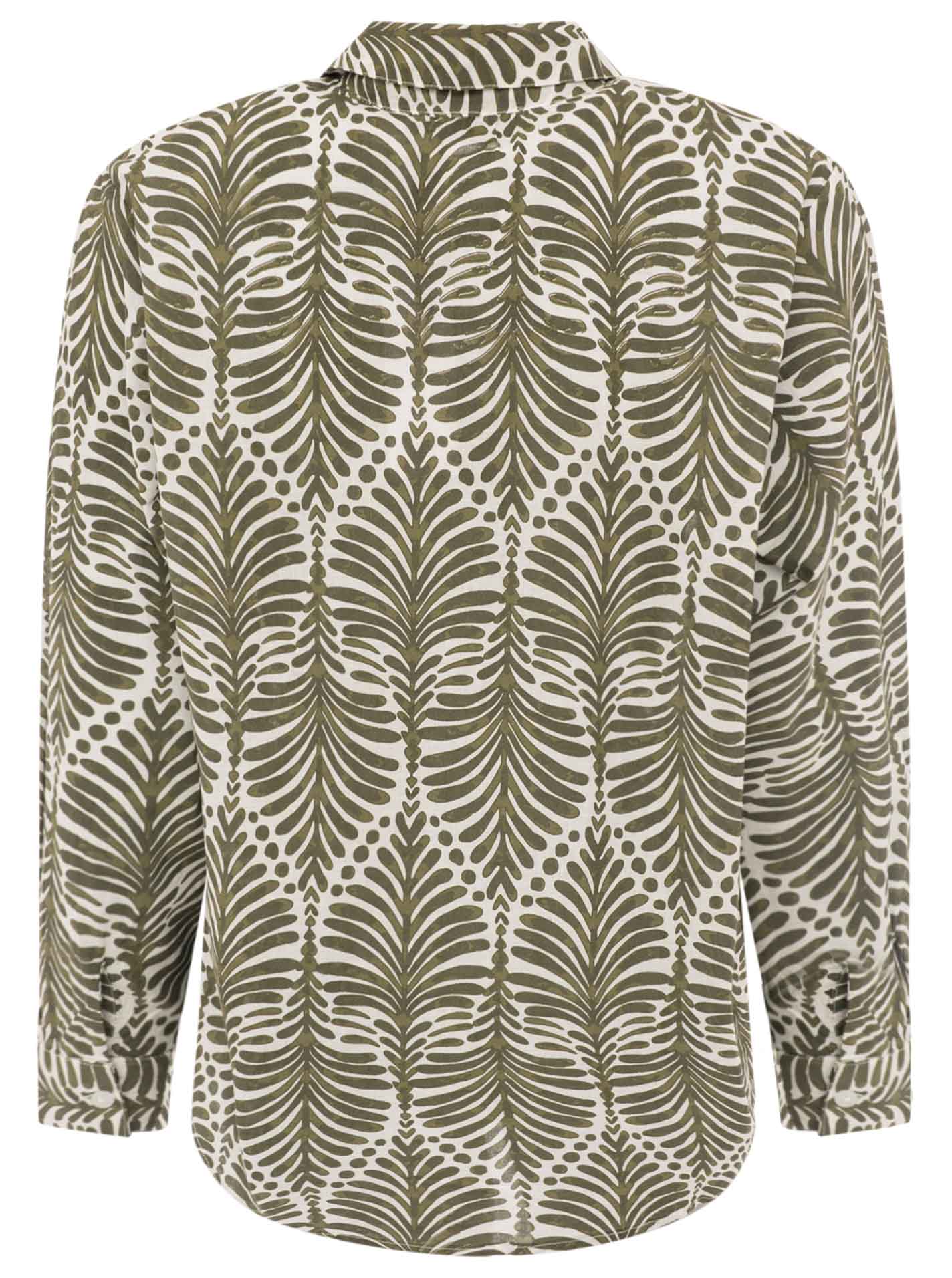 Zwillingsherz - Langarmbluse "Palms & Beach" - Khaki