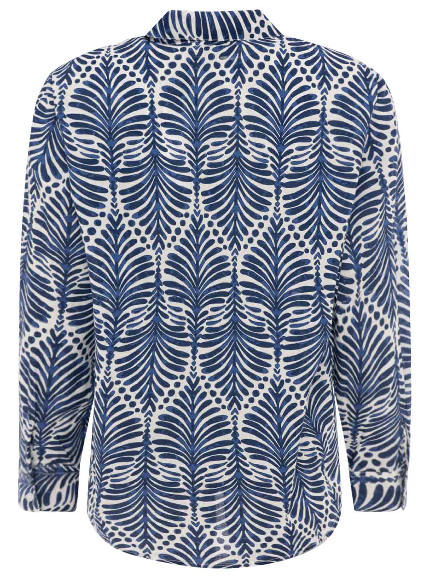 Zwillingsherz - Langarmbluse "Palms & Beach" - Navy