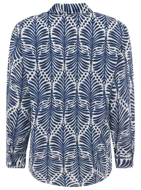 Zwillingsherz - Langarmbluse "Palms & Beach" - Navy