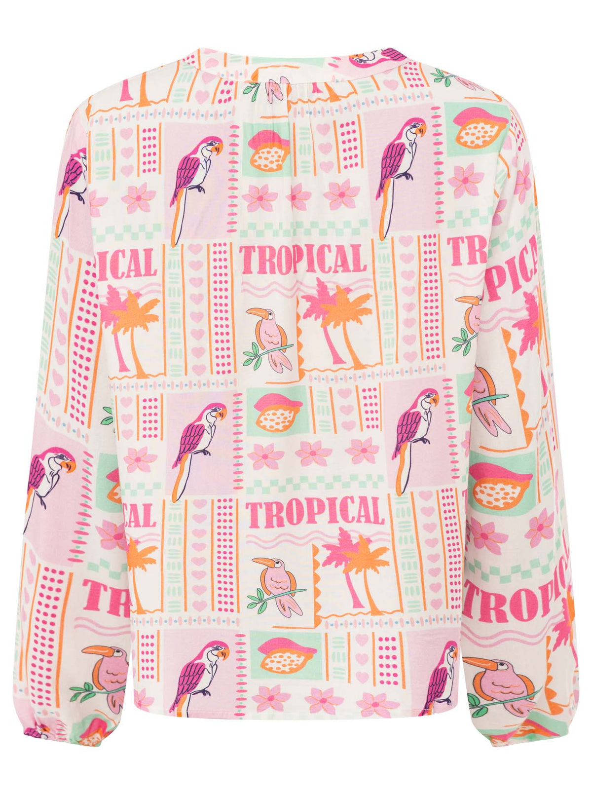 Zwillingsherz - Langarmbluse "Tropical" - Pink
