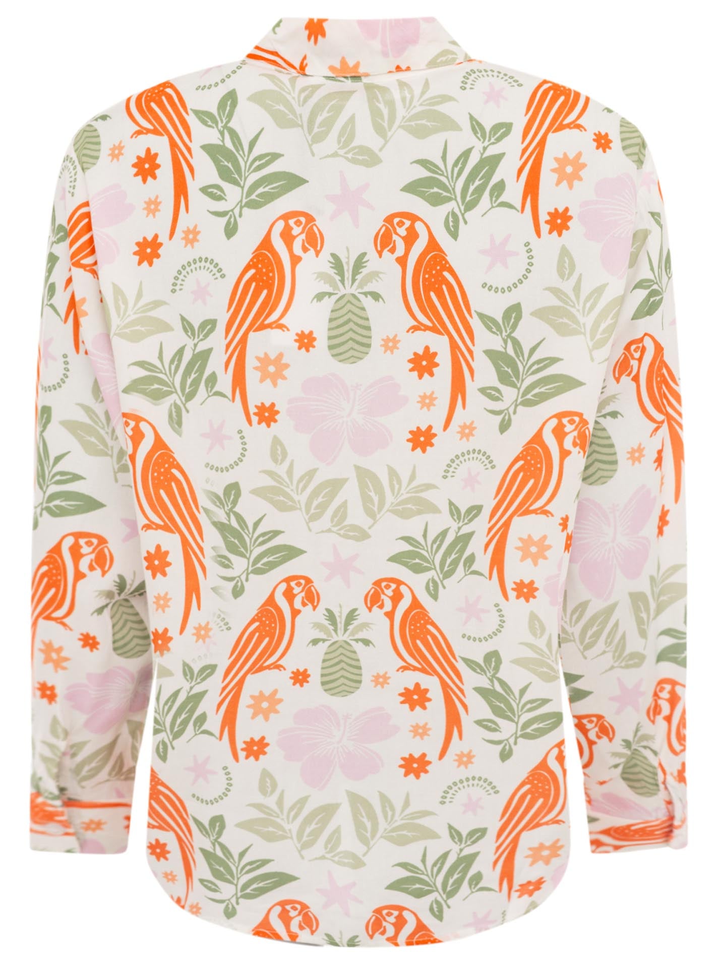 Zwillingsherz - Langarmbluse "Tropical Parrot" - Orange
