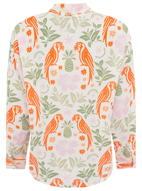 Zwillingsherz - Langarmbluse "Tropical Parrot" - Orange