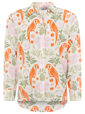 Zwillingsherz - Langarmbluse "Tropical Parrot" - Orange