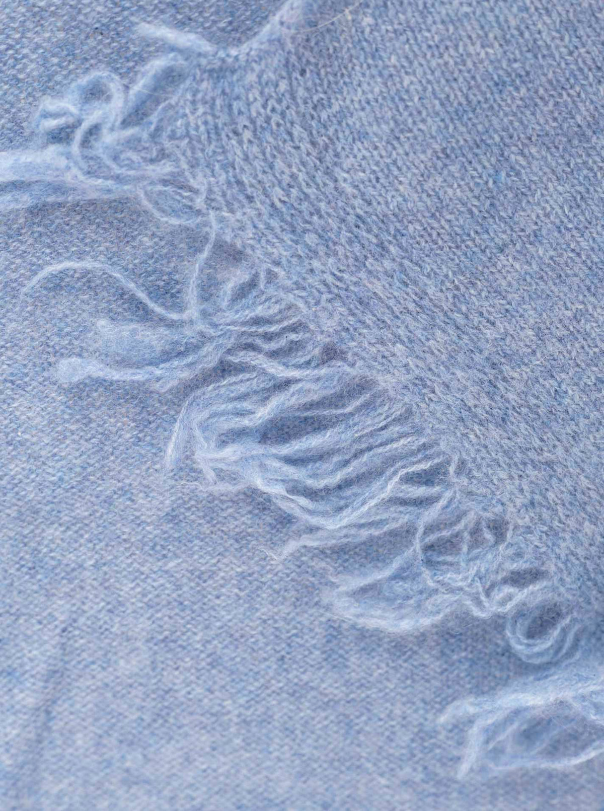 Zwillingsherz 100% Cashmere/Kaschmir Fransenschal - Jeansblau