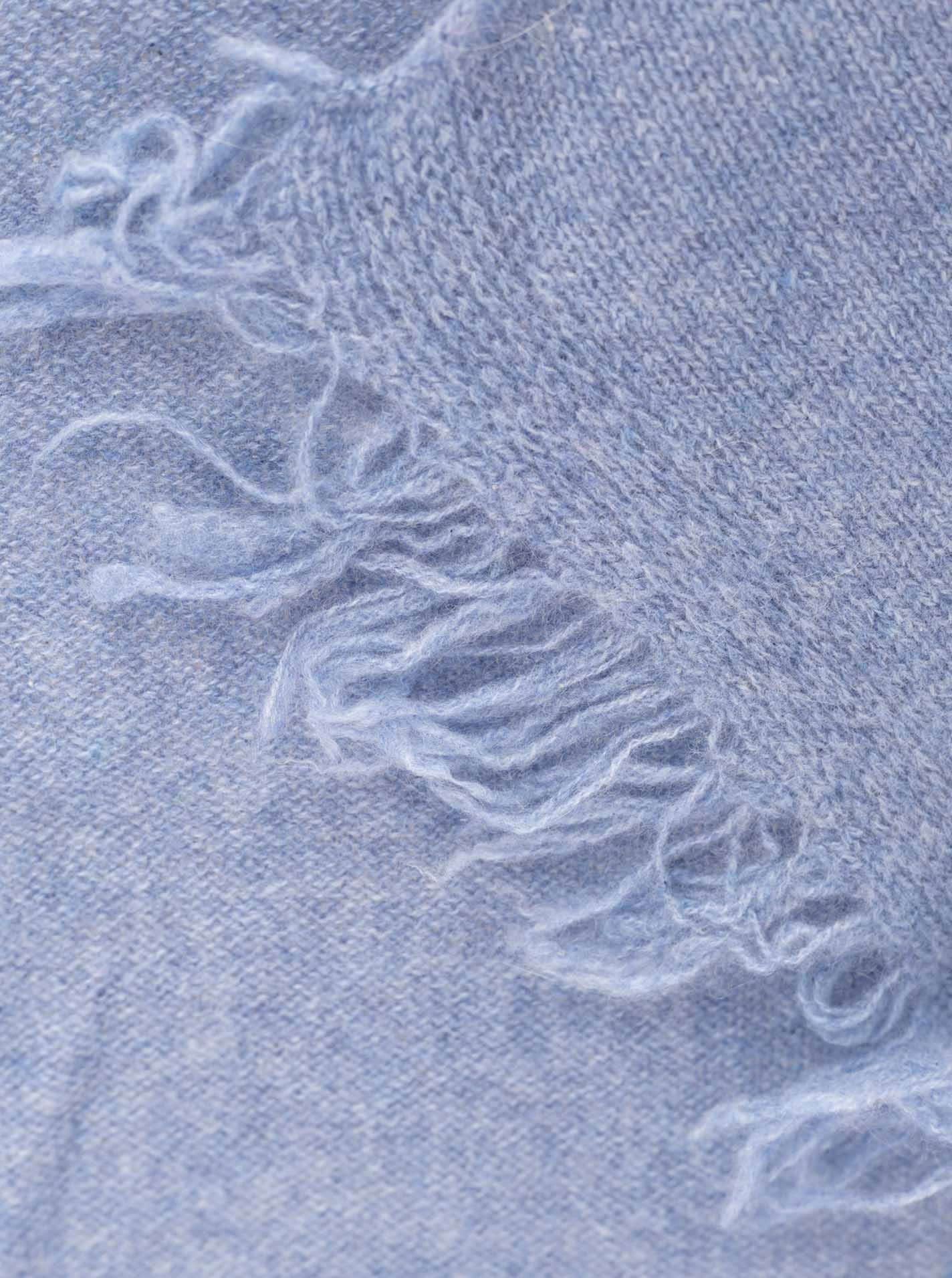 Zwillingsherz 100% Cashmere/Kaschmir Fransenschal - Jeansblau