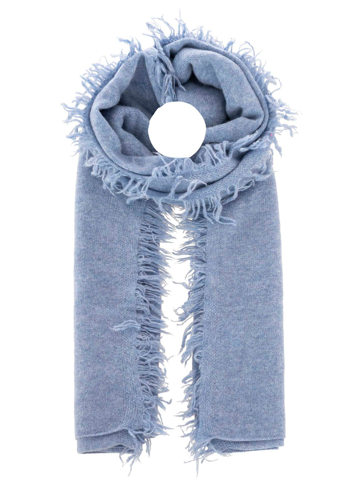 Zwillingsherz 100% Cashmere/Kaschmir Fransenschal - Jeansblau