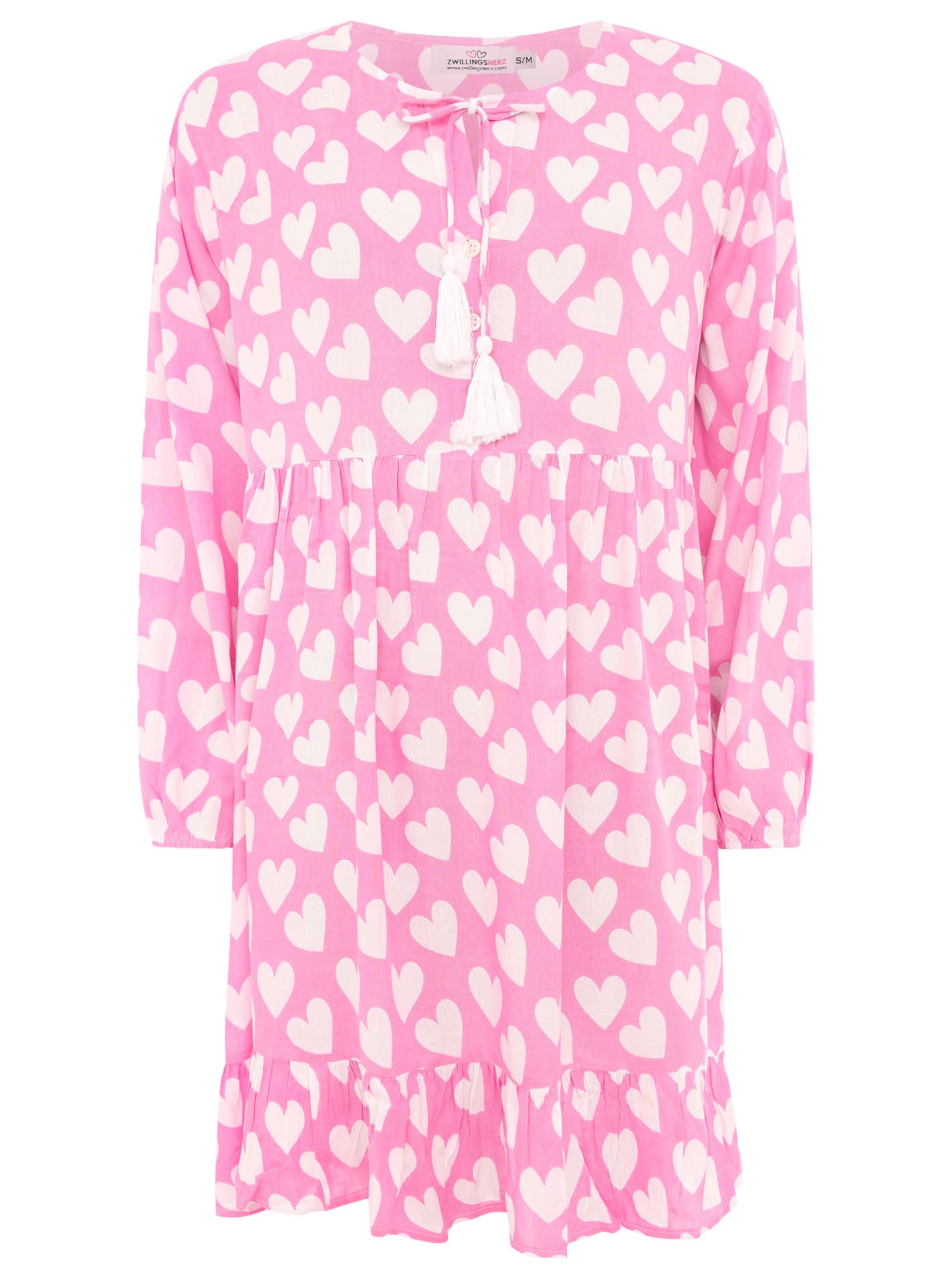 Zwillingsherz Kleid Herz Classic in Rosa und Pink – feminines Kleid mit Herz-Muster für einen verspielten und frischen Look