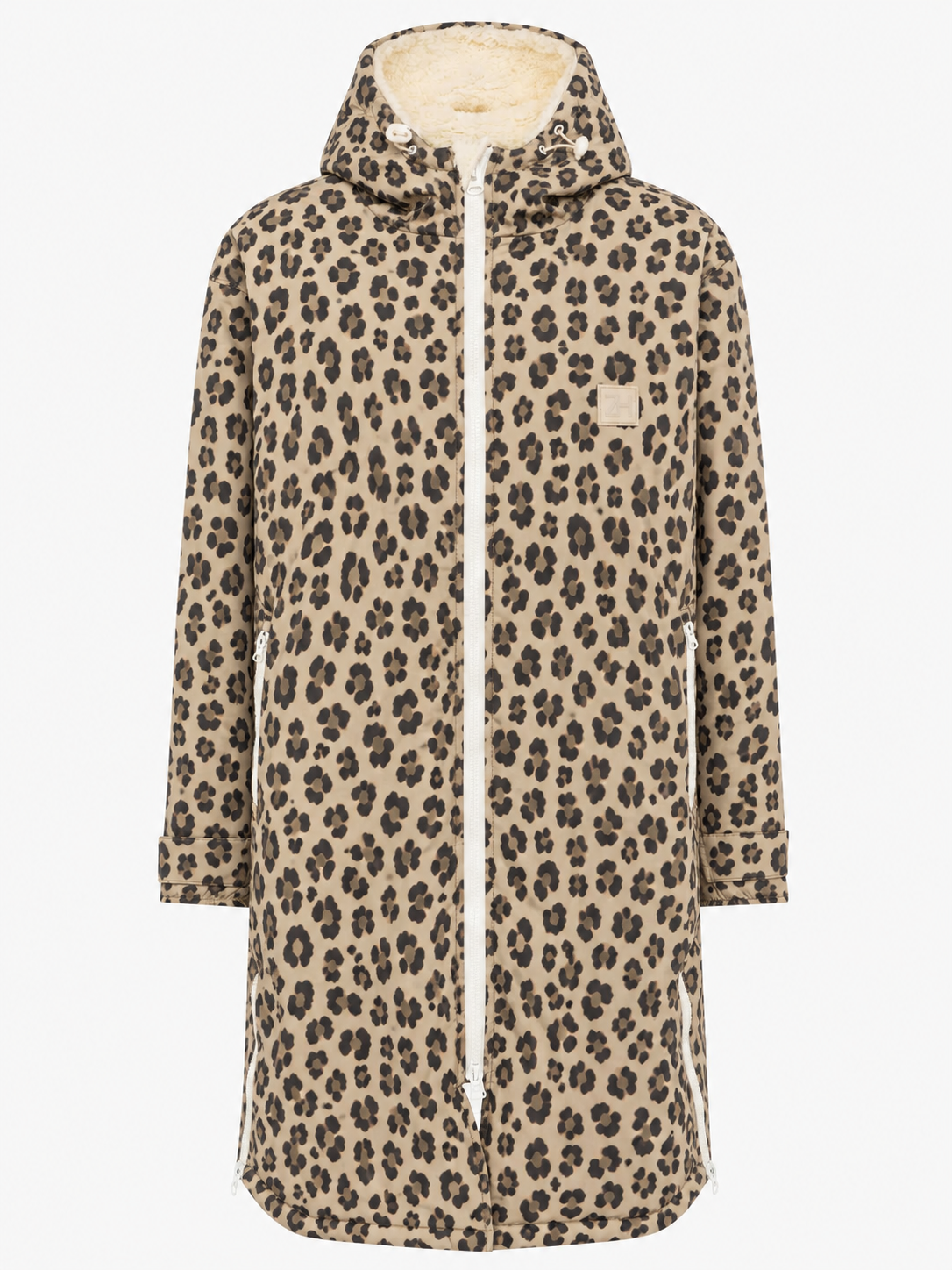 Zwillingsherz - Oversize Windjacke mit Teddyfutter - Leo Beige/Schwarz