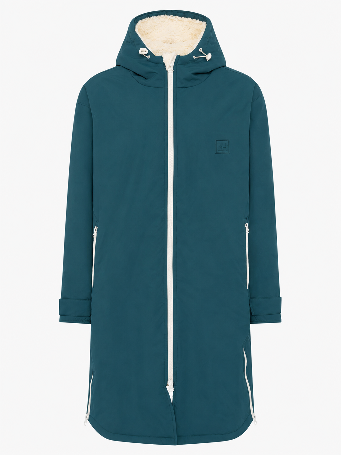 Zwillingsherz - Oversize Windjacke mit Teddyfutter - Petrol