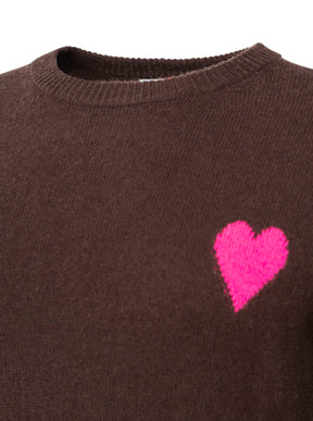 Zwillingsherz 100% Kaschmir / Cashmere Pullover Herz - Braun