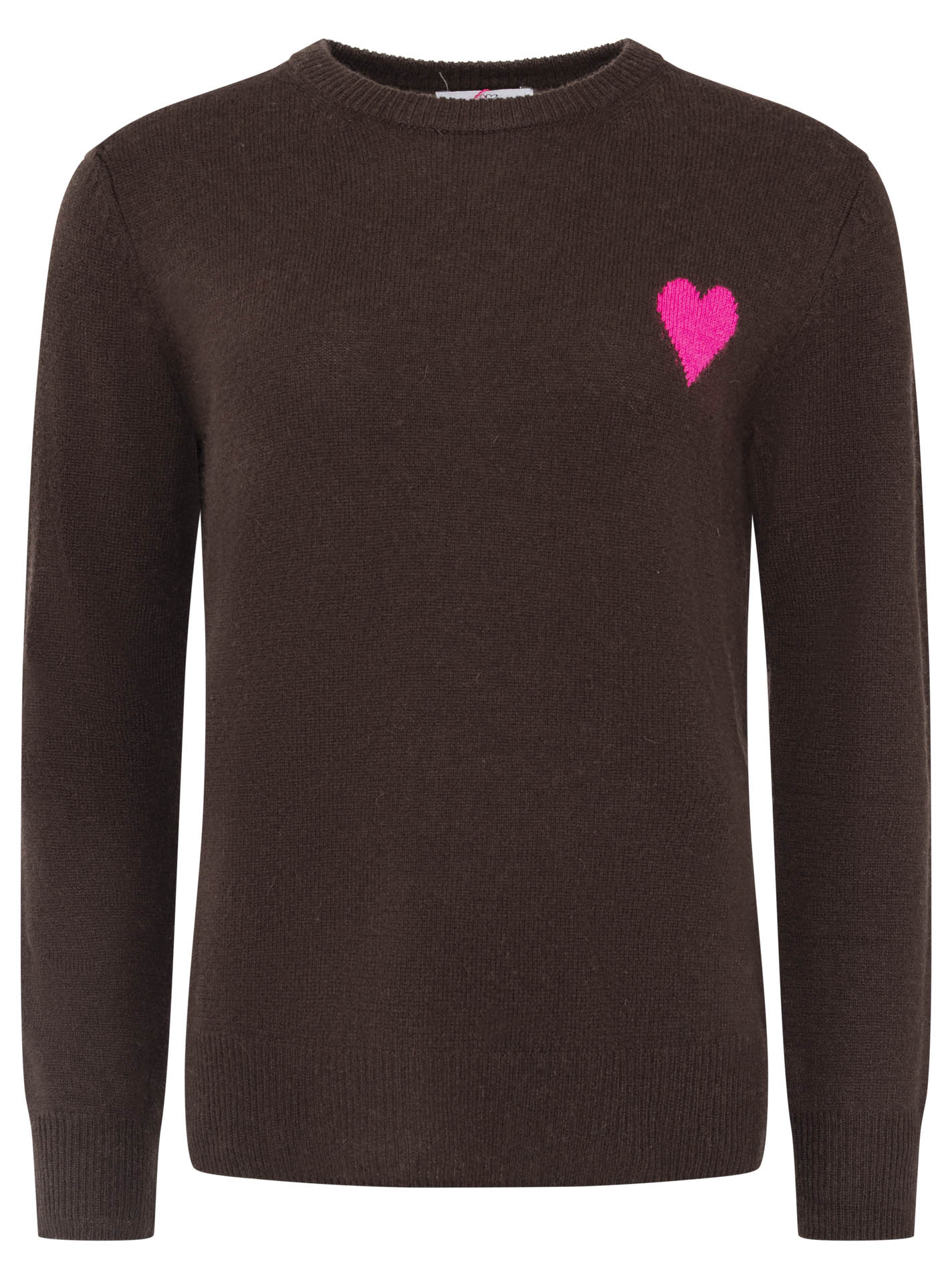 Zwillingsherz 100% Kaschmir / Cashmere Pullover Herz - Braun