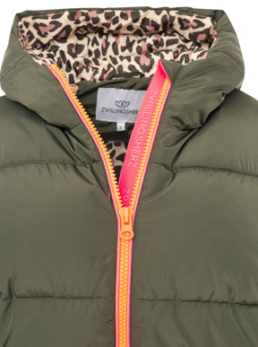 Zwillingsherz - Damen Steppmantel "Leo" - Khaki