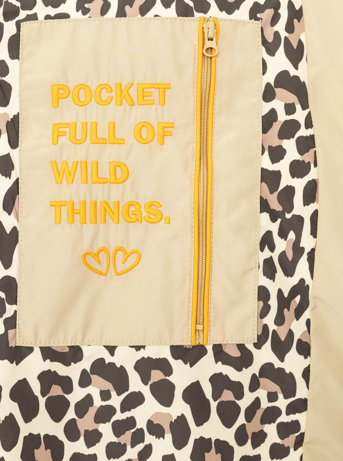 Zwillingsherz- Steppweste Leo Wild Heart - Beige/Orange