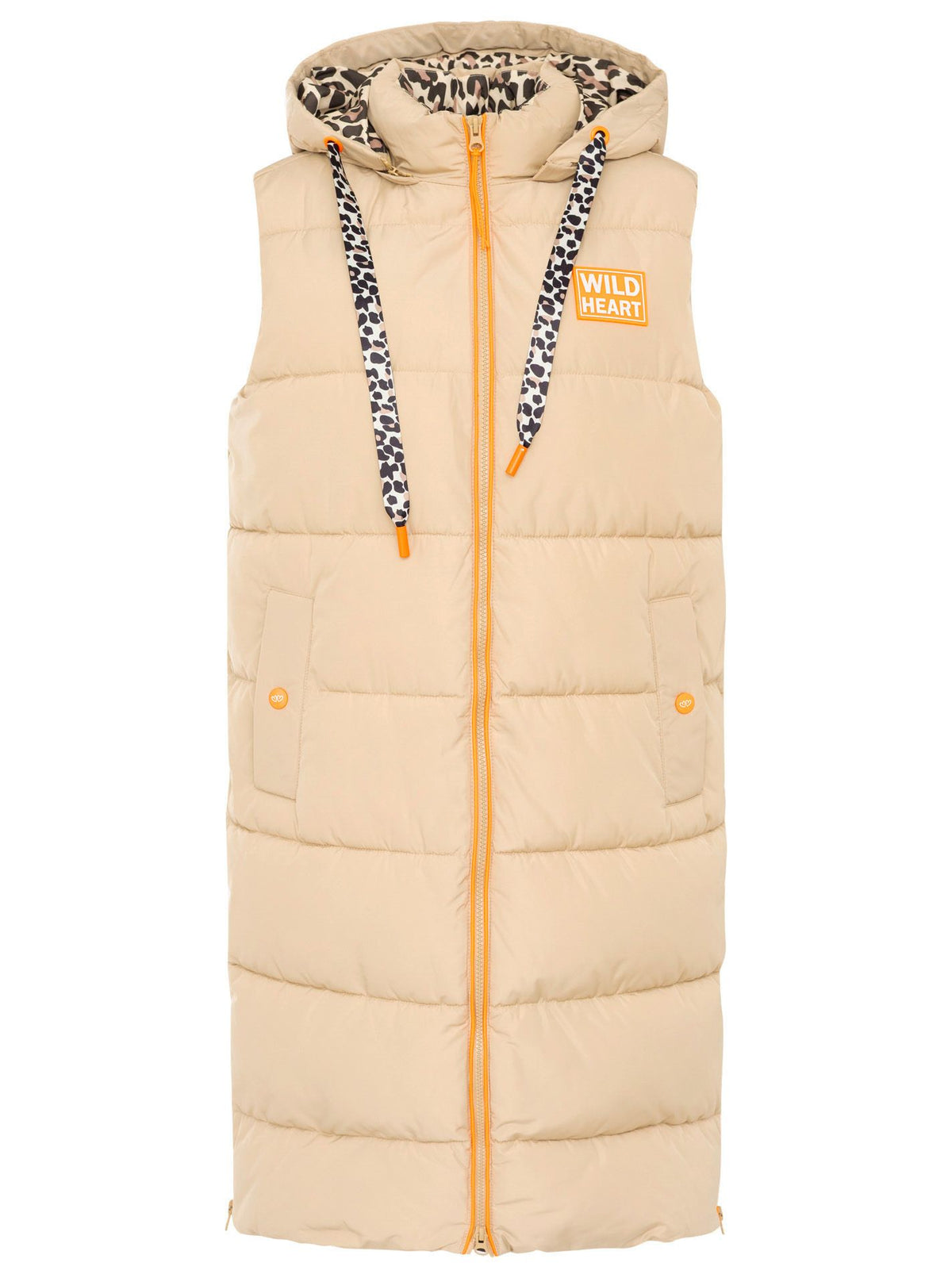 Zwillingsherz- Steppweste Leo Wild Heart - Beige/Orange