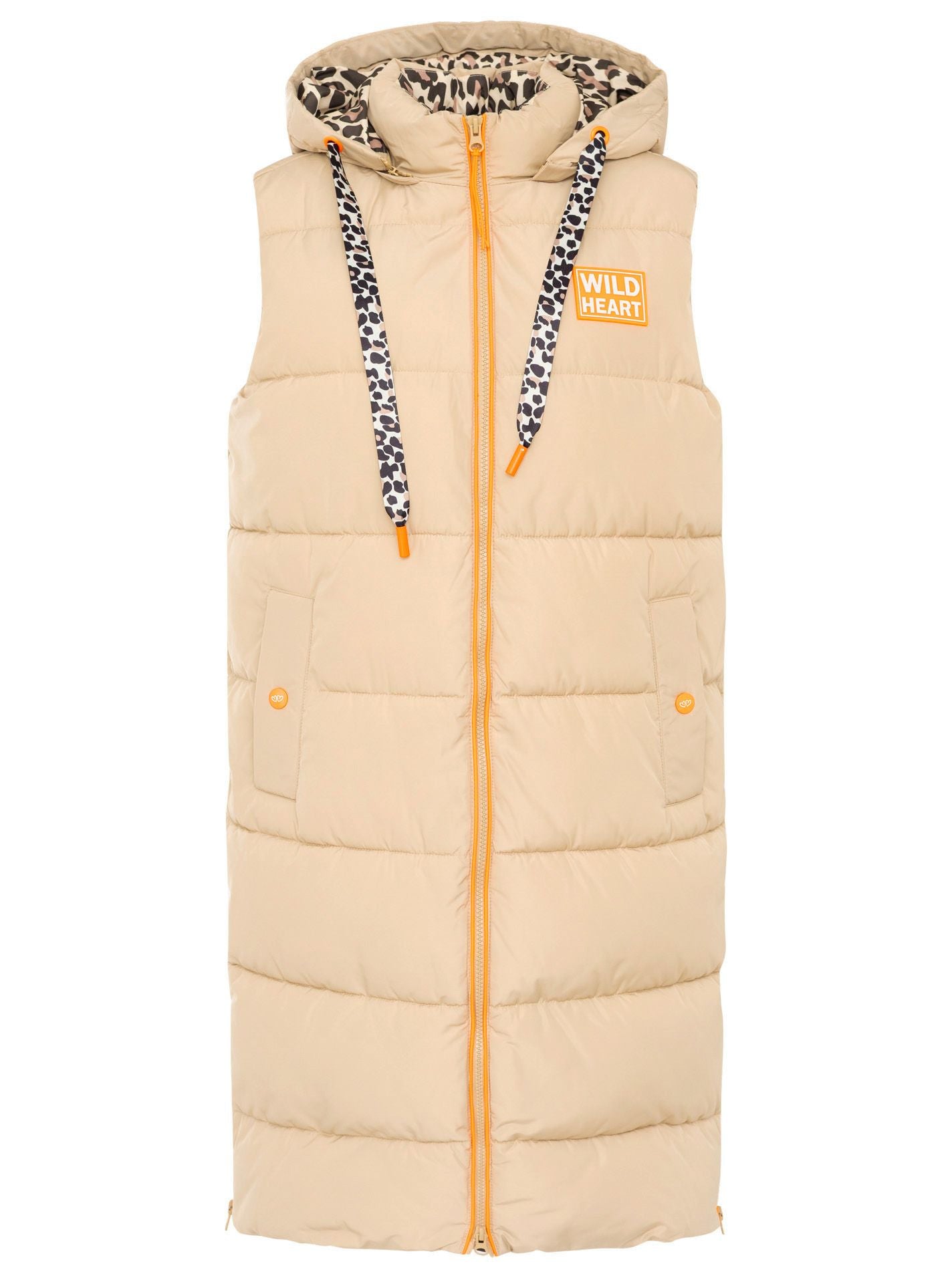 Zwillingsherz- Steppweste Leo Wild Heart - Beige/Orange